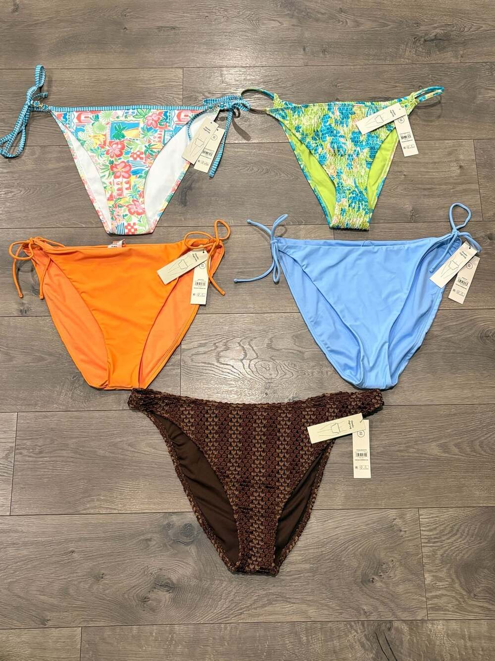 Cheeky High Leg Bikini Bottoms Lot of 5 Multi-Color Size XXL